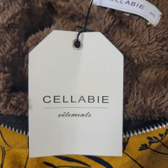 Cellabie Yellow Floral Zip Up Jacket Size 2XL - Picture 3 of 12